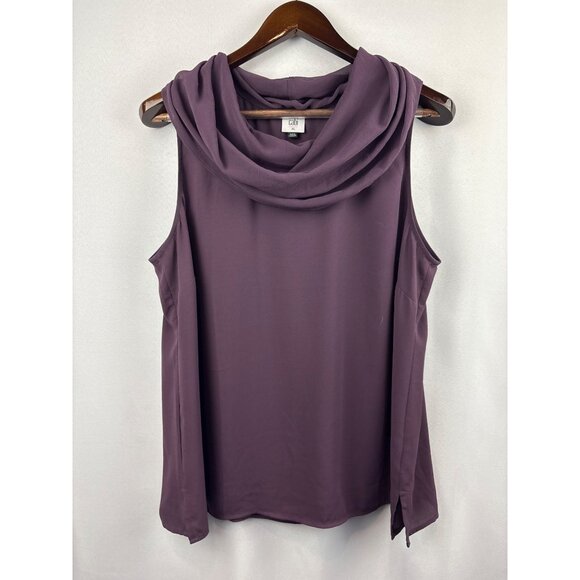 Women’s Cabi XL Plum Cowlneck Sleeveless Blouse - Picture 1 of 7